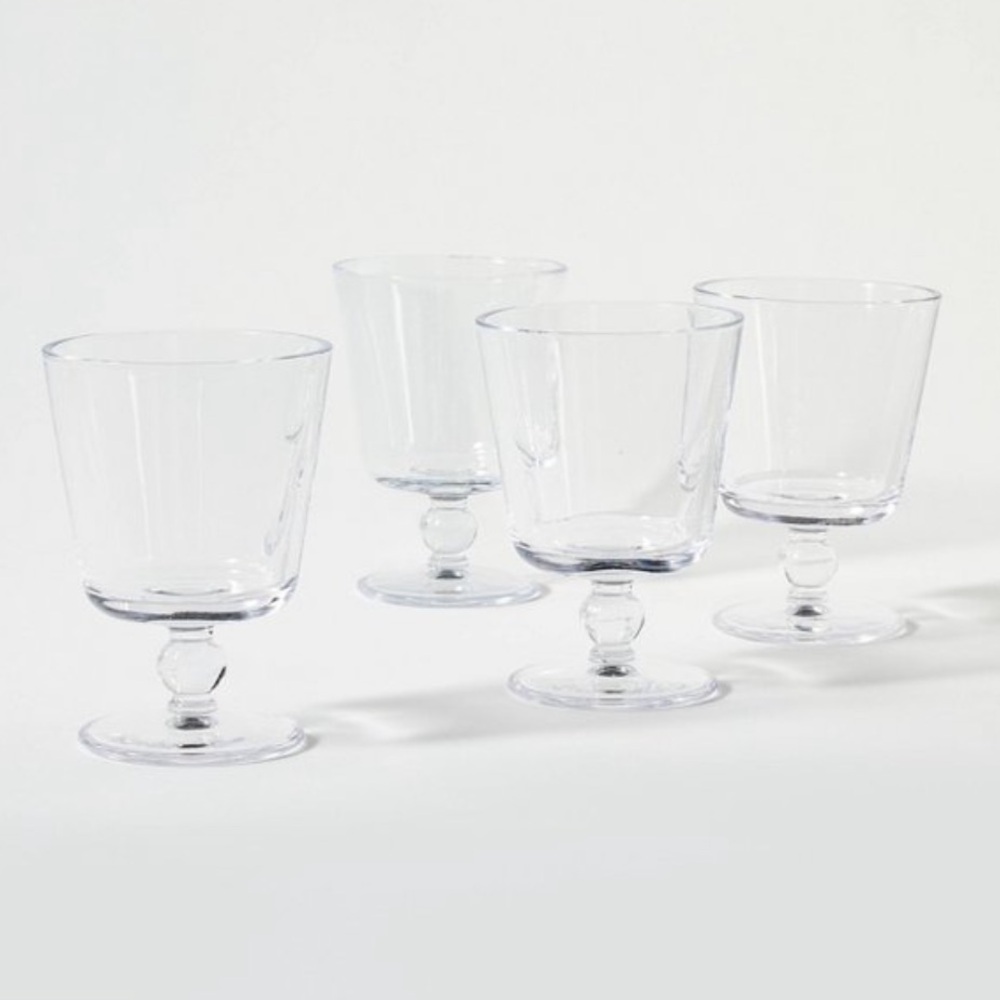 STUDIO MCGEE NWT 4pc glass wine goblet drinkware set -clear